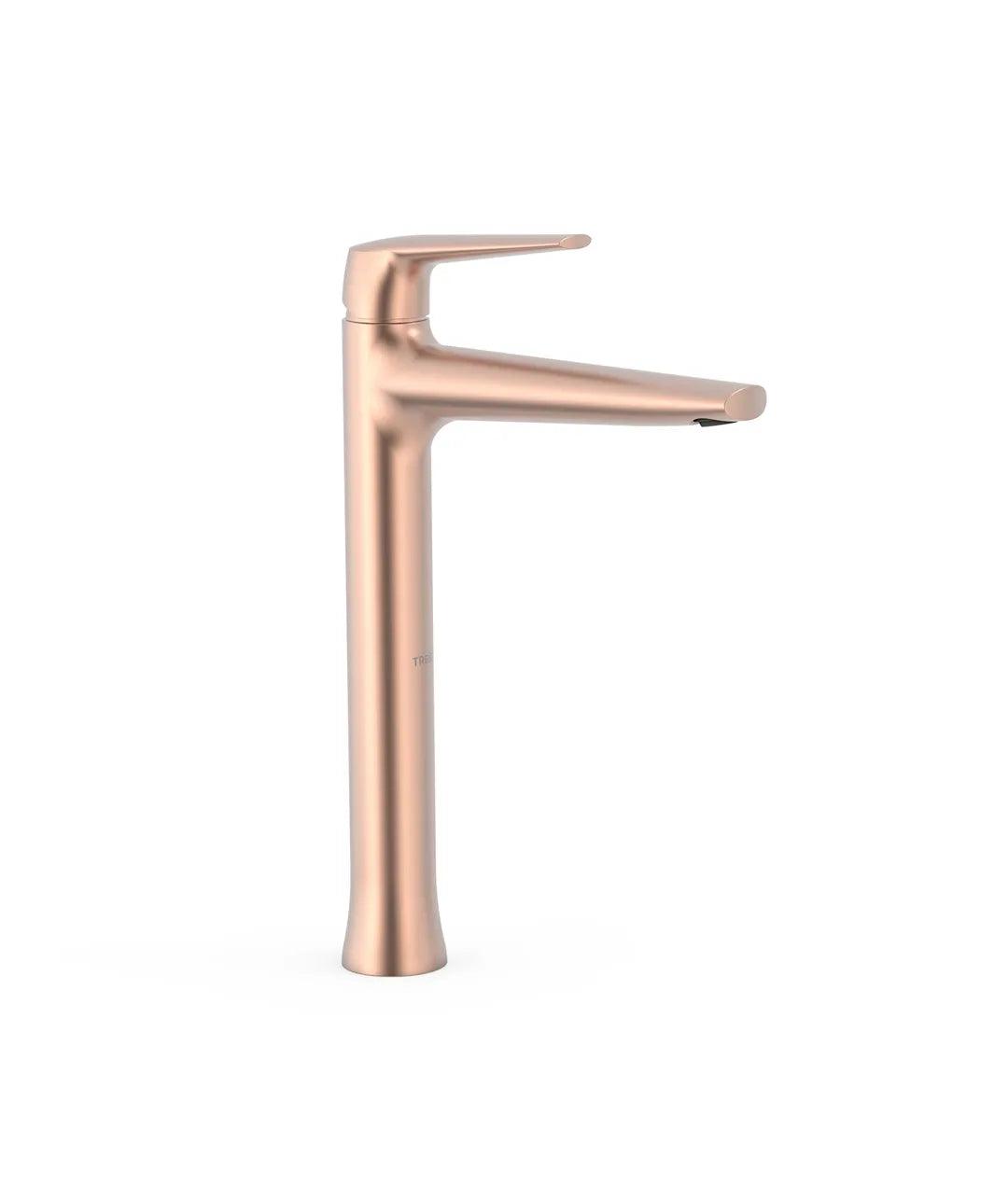 Grifo monomando XXL para lavabo con aireador de silicona acabado oro rosa mate de latón Fuji Tres 0