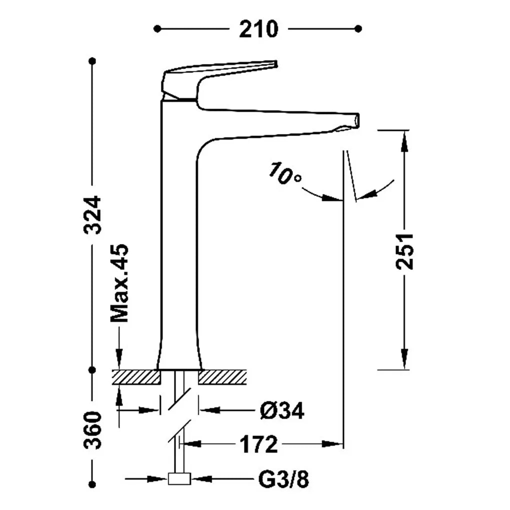 Grifo monomando XXL para lavabo con aireador de silicona acabado oro rosa mate de latón Fuji Tres 2