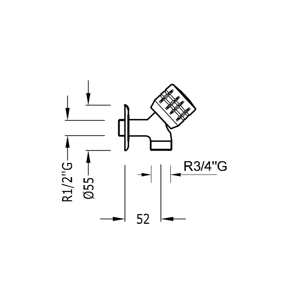 Grifo para empotrar de lavadora en pared con acabado cromado Ese-23 Basic TRES 1