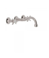 Grifo para lavabo de pared con regulador de temperatura bimando en acero CLASIC TRES