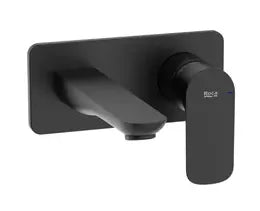 Grifo para lavabo de pared negro mate Cala Roca 0