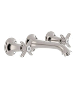 Grifo para lavabo mural con regulador de temperatura bimando acabado acero CLASIC TRES