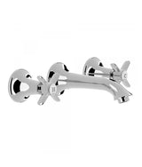 Grifo para lavabo mural con regulador de temperatura bimando cromado CLASIC TRES
