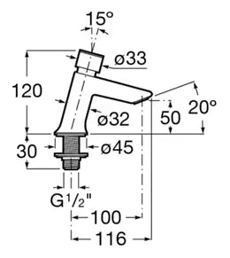 Grifo temporizado de lavabo con pulsador de acabado cromado Instant Eco Roca 3