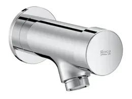 Grifo temporizado de pared con control de temperatura y acabado cromado Roca 0