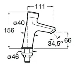 Grifo temporizado de repisa con acabado cromado y control de temperatura ECO S ROCA 2