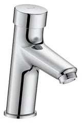Grifo temporizado para lavabo con acabado cromado y control de temperatura Plus Roca