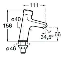 Grifo temporizado para lavabo con acabado cromado y control de temperatura Plus Roca 2