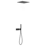 Grifo termostático de dos vías con ducha y volantes cuadrados de acabado negro mate B-SYSTEM TRES