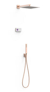 Grifo termostático de dos vías de latón y acero con acabado oro rosa mate SHOWER TECHNOLOGY TRES