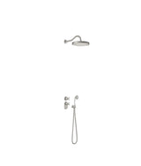Grifo termostático empotrado para ducha con regulador de caudal color acero Tres Clasic Tres