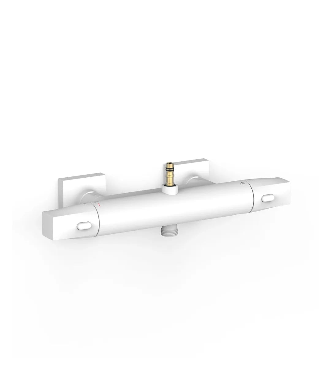 Grifo termostático mural de dos vías con conexión para barra acabado blanco mate Over Wall Tres 0