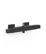 Grifo termostático mural de dos vías con conexión para barra en acabado negro mate Over Wall Tres