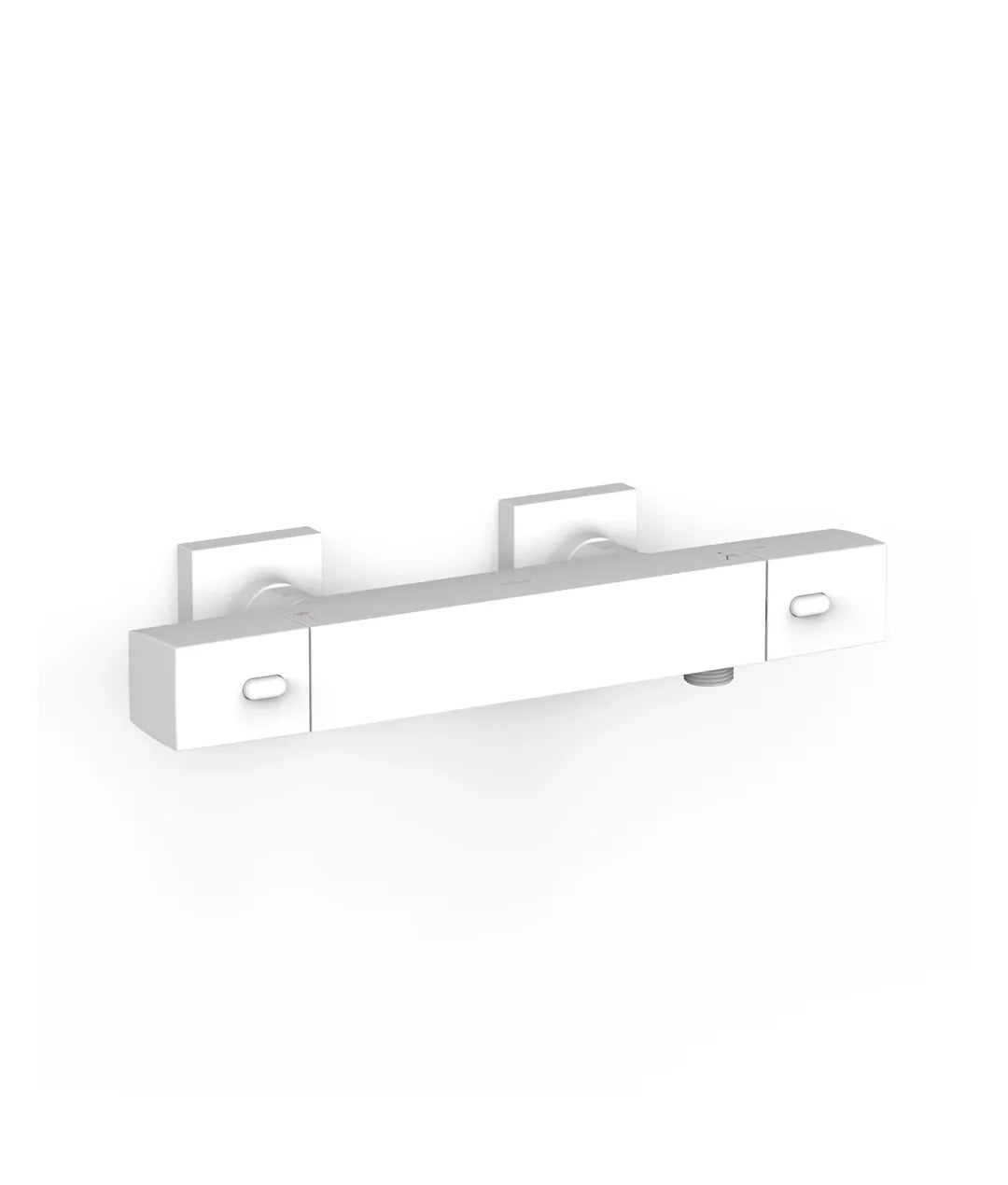 Grifo termostático mural para ducha con acabado blanco mate y volante cuadrado Over Wall Tres 0