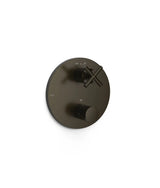 Grifo termostático para ducha con volante distribuidor de latón y acabado negro bronce TRES