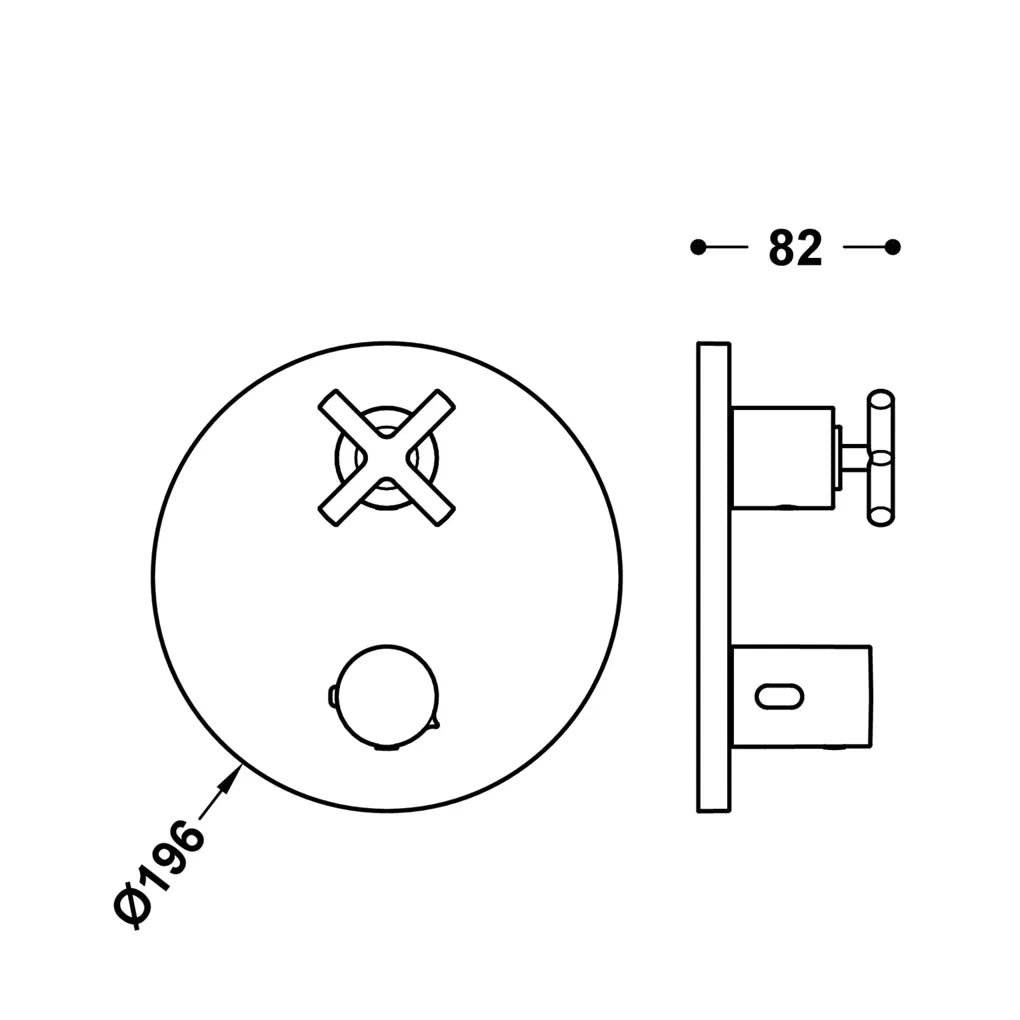 Grifo termostático para ducha con volante distribuidor de latón y acabado negro bronce TRES 1