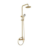 Single handle extendable stainless steel shower rail with brushed gold finish Roma by Imex