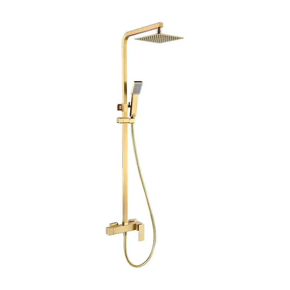 Barra de ducha monomando extensible acero inoxidable acabado oro cepillado Pisa de Imex Imex