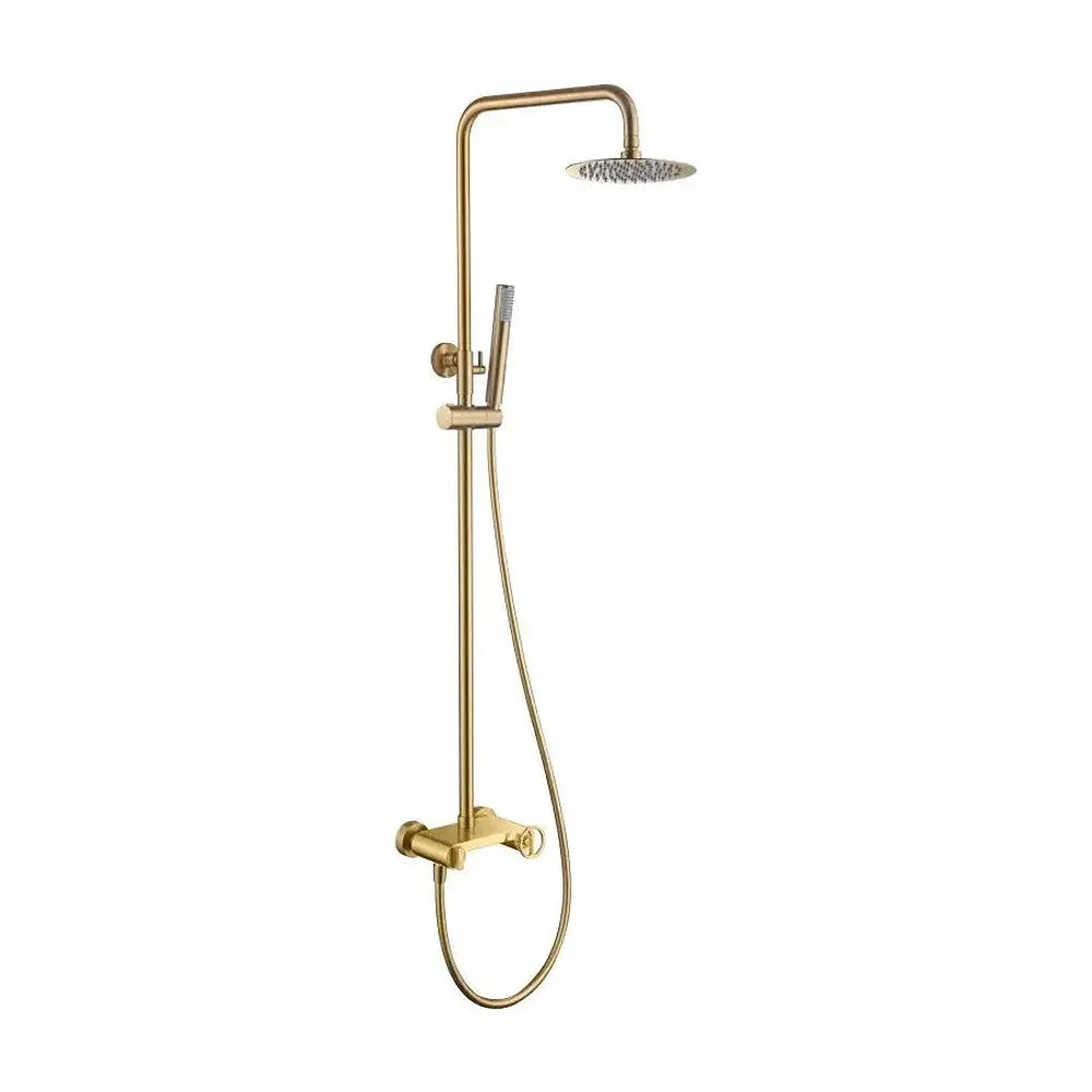 Barra de ducha monomando extensible de acero inoxidable acabado oro cepillado Olimpo de Imex Imex