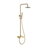 Stainless steel extendable single lever shower bar brushed gold finish, Olimpo by Imex