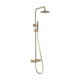Stainless steel shower bar extendable single lever brushed gold finish Line by Imex