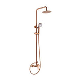 Extendable stainless steel single lever shower bar with brushed rose gold finish Roma by Imex