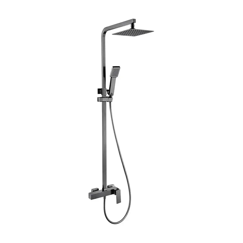 Barra de Ducha Monomando Pisa de Imex: Diseño Cuadrado, Acero Inoxidable S304 y Acabado Negro Metalizado Gun Metal para...