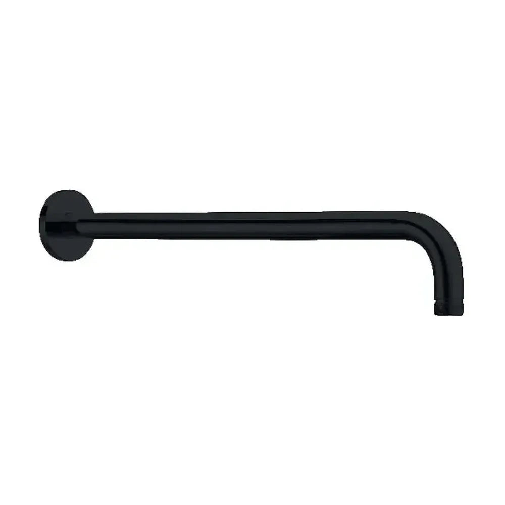 Brazo rociador de ducha redondo fabricado en latón de acabado negro mate y 37 cm de largo de Imex Imex