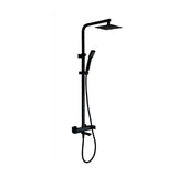 Shower and bath column with square showerhead and black finish Fiyi by Imex
