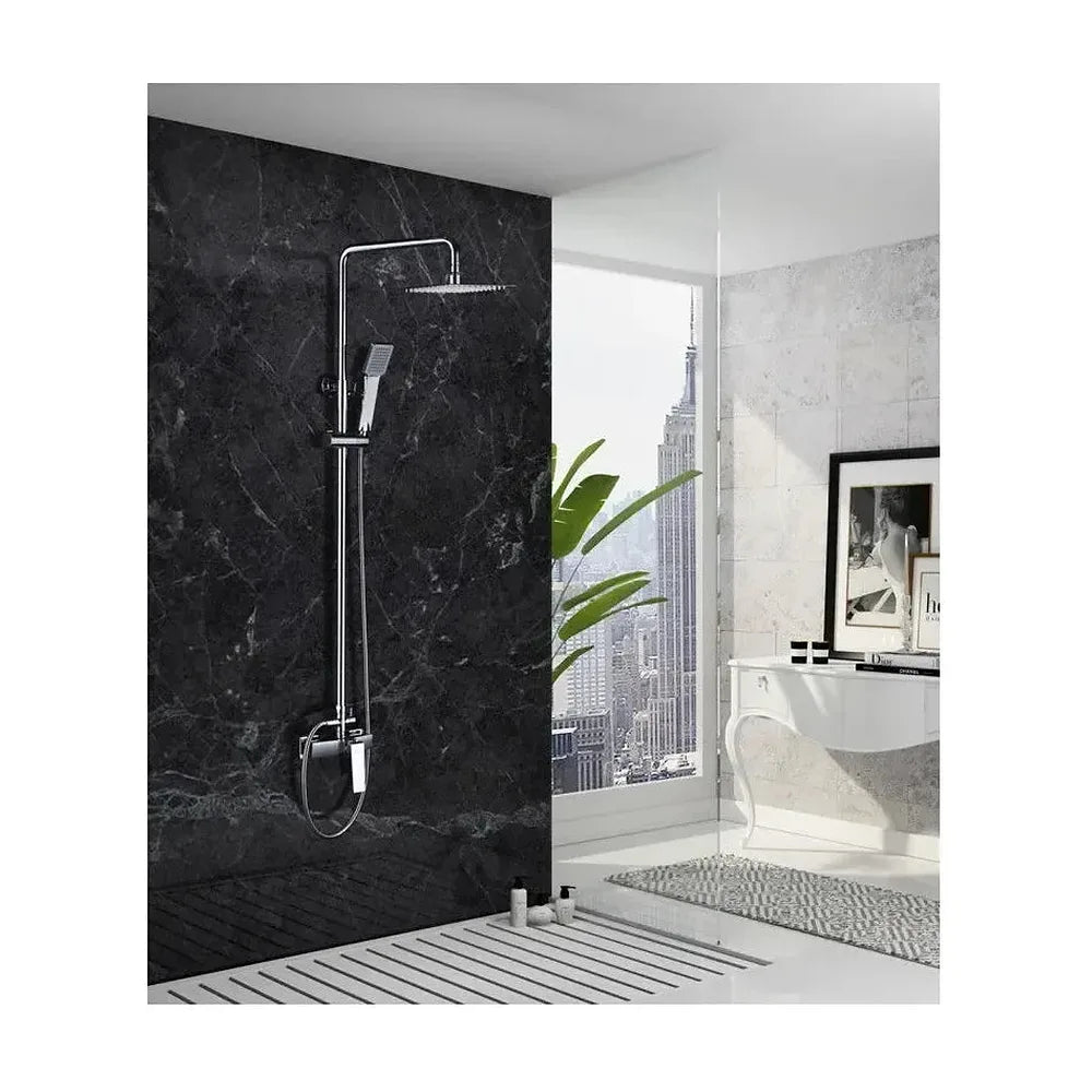Vista principal de Columna de diseño moderno para ducha con una barra extensible de acabado cromado Art de Imex