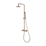 Coluna de duche IMEX MONZA BTM039/ORC com torneira misturadora termostática em aço inoxidável e latão com acabamento escovado em ouro rosa monza