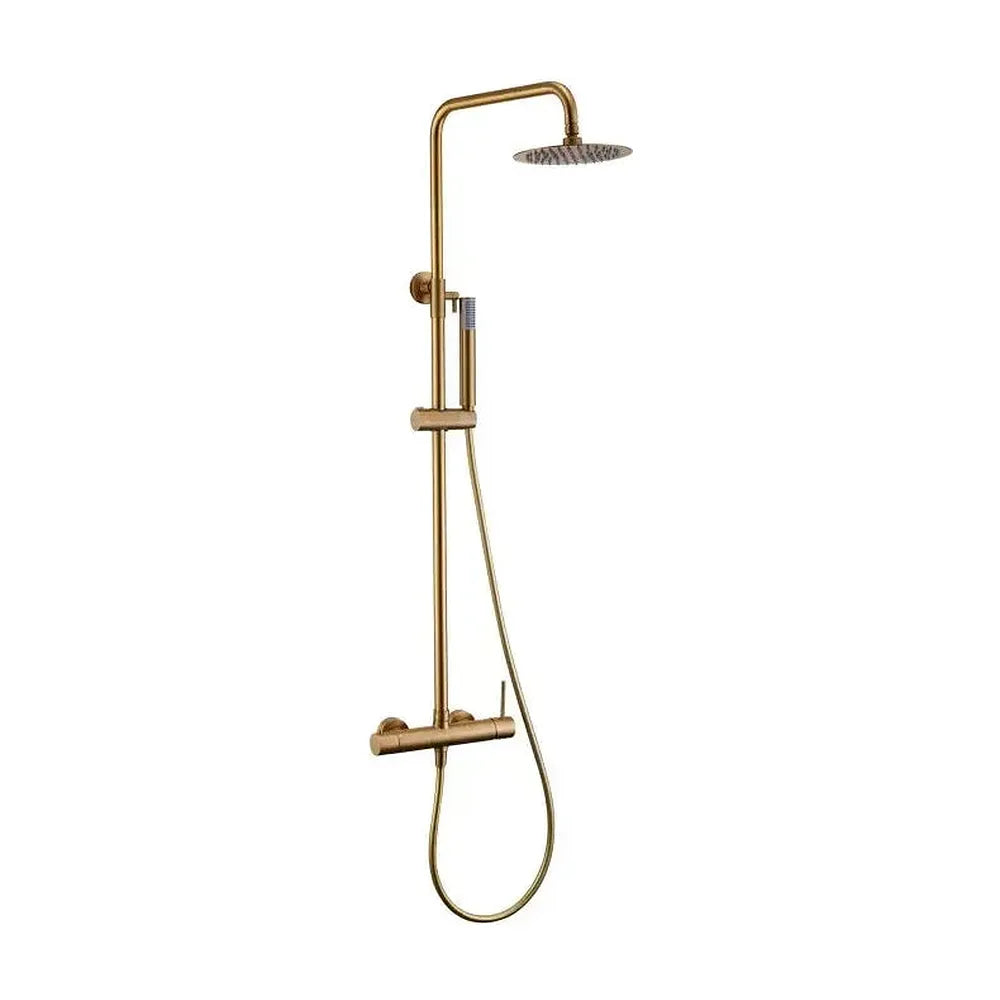 Columna de ducha con monomando integrado de acero inoxidable y acabado en oro cepillado Monza de Imex Imex