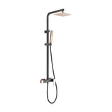 Coluna de duche com design moderno e acabamento preto mate e ouro rosa Suecia de Imex