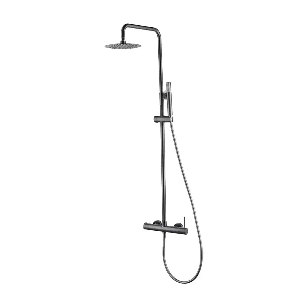 Columna de ducha de altura regulable fabricada en latón con acabado black gun metal Monza de Imex Imex