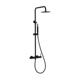 Adjustable height shower column with integrated diverter in matte black stainless steel Monza by Imex