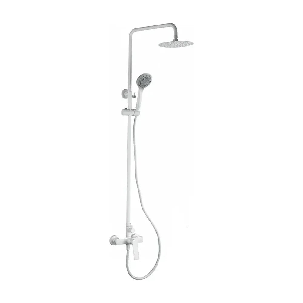 Columna de ducha de diseño extensible y moderno con un acabado blanco mate Luxor de Imex Imex