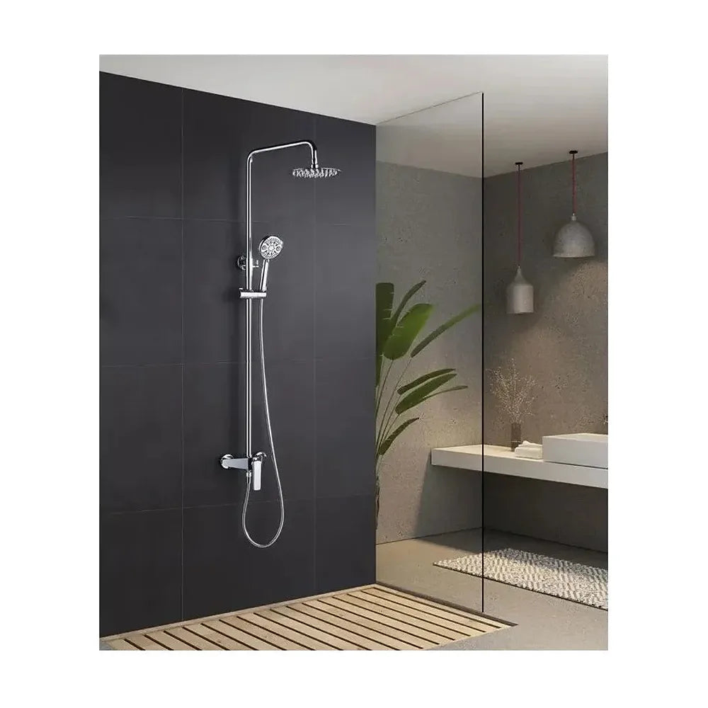 Vista principal de Columna de ducha para pared con un diseño moderno y un acabado cromado Escocia de Imex