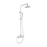 Recessed wall shower column modern design, matte white, stick Milos by Imex