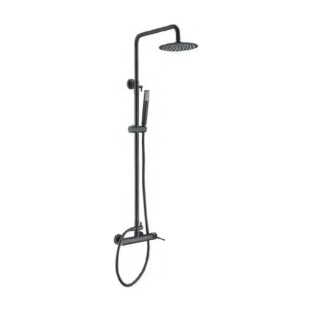 Columna de pared para ducha empotrada de diseño moderno en color negro mate stick Milos de Imex Imex