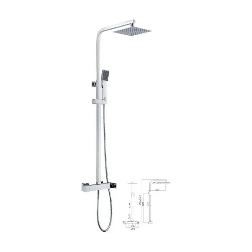 Columna extensible de ducha con un diseño moderno y un acabado cromado Fiyi de Imex Imex