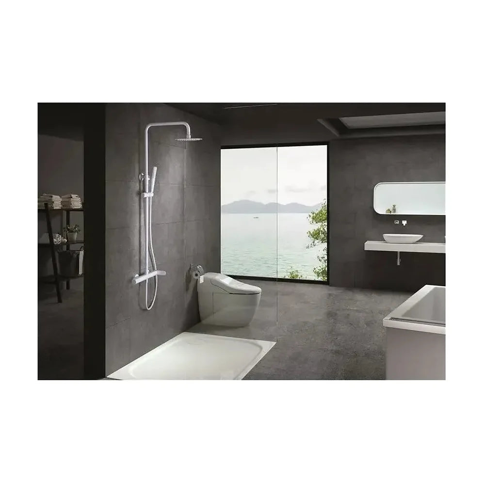 Vista principal de Columna monomando de ducha con un diseño moderno y un acabado blanco mate Dinamarca de Imex