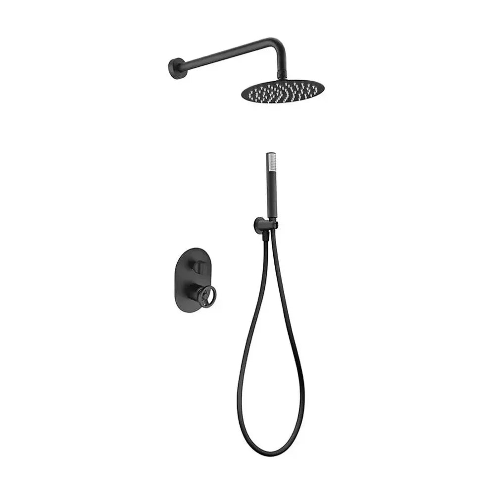 Conjunto de diseño moderno para ducha de pared con un acabado negro mate Olimpo de Imex Imex