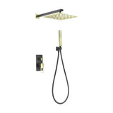 Concealed shower set with modern black and gold finish for bathroom Suecia by Imex