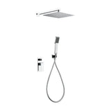 Concealed single lever shower set with hand shower and overhead rain shower chrome finish Fiyi by Imex