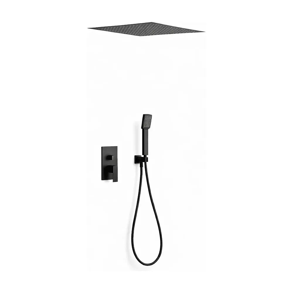 Conjunto de ducha monomando con un diseño moderno de acabado negro mate Volga de Imex Imex