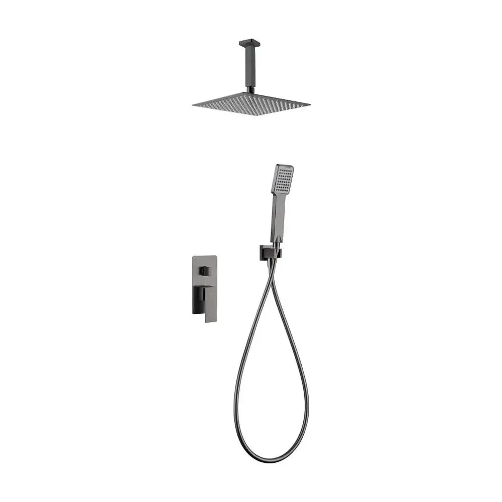 Conjunto de ducha monomando empotrado de 2 vías con acabado negro metalizado catania Pisa de Imex Imex