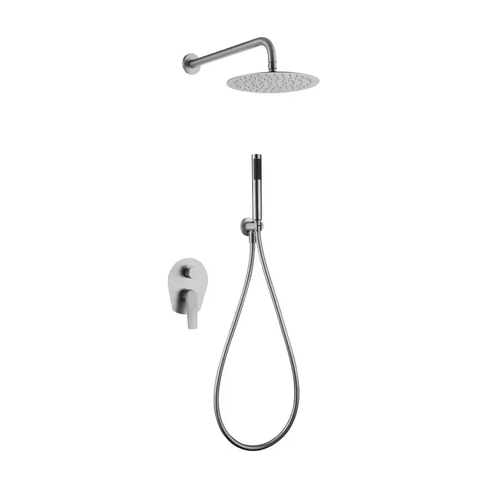 Conjunto de ducha monomando empotrado de acero inoxidable acabado satinado Delos de Imex Imex