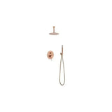 IMEX LINE GPQ038/ORC Garniture de douche encastrée avec pommeau de douche au plafond finition or rose brossé
