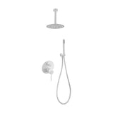 Conjunto de duche monocomando embutido de latão cromado com acabamento branco Thalos Stick Milos Imex