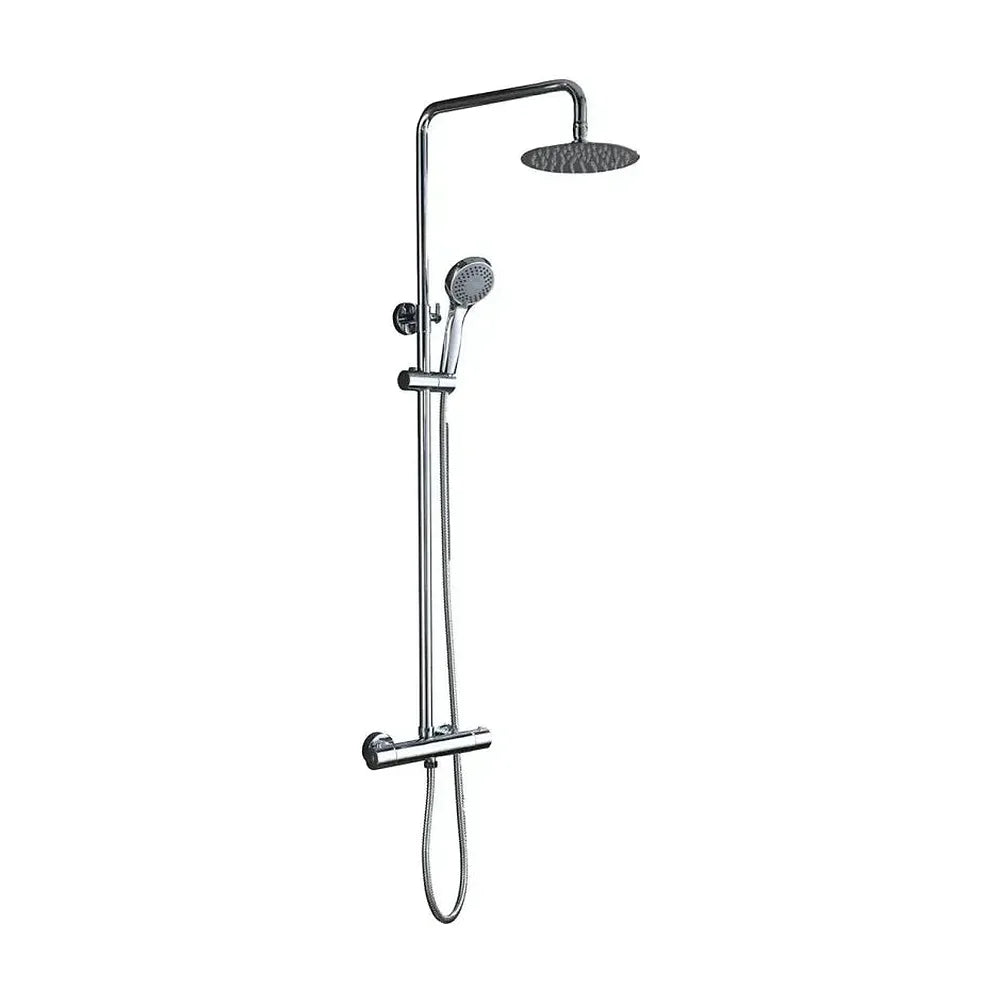 Conjunto de ducha termostática para pared de diseño moderno con un acabado cromado Kent de Imex Imex